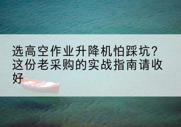 临邑高空作业升降机厂家推荐-选高空作业升降机怕踩坑？这份老采购的实战指南请收好